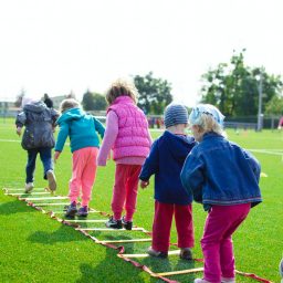 Children playing outside.