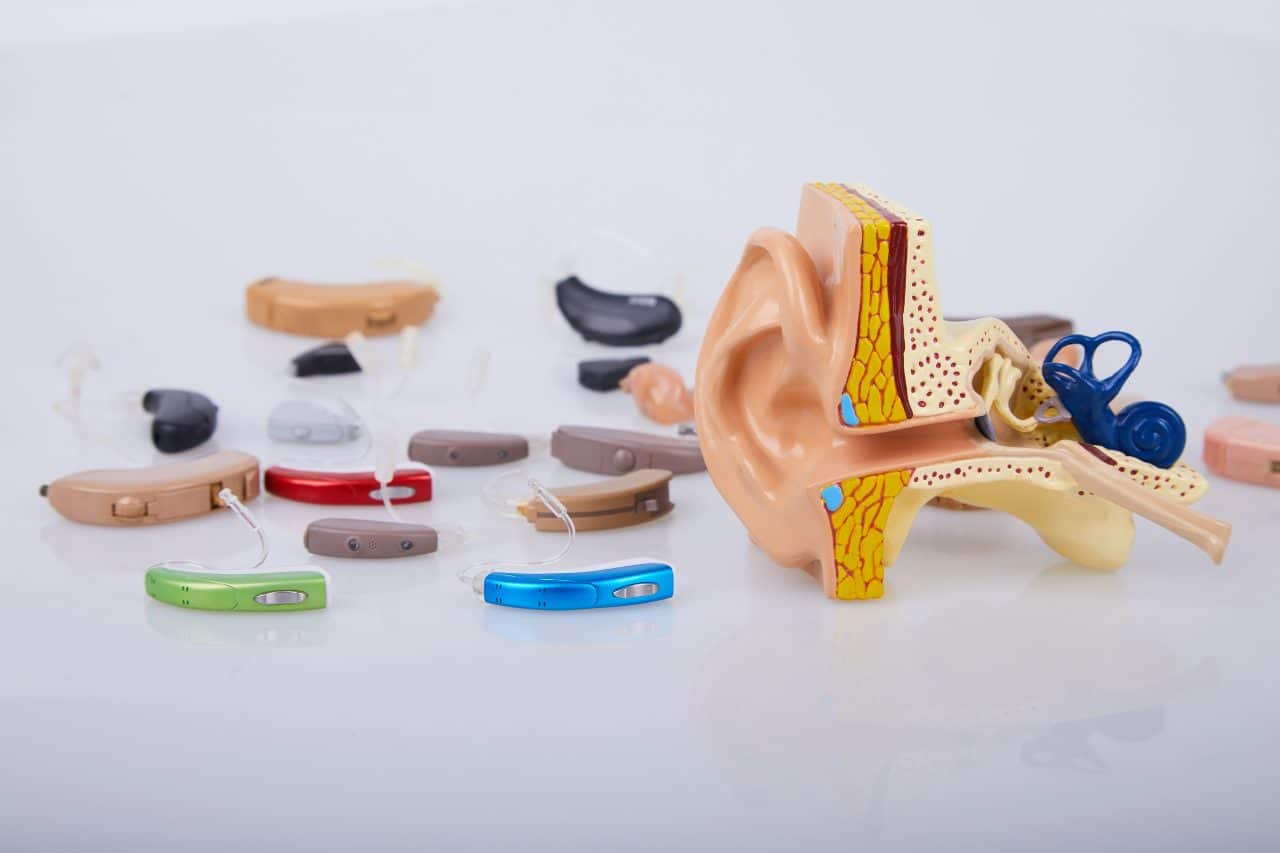 Different types of hearing aids.
